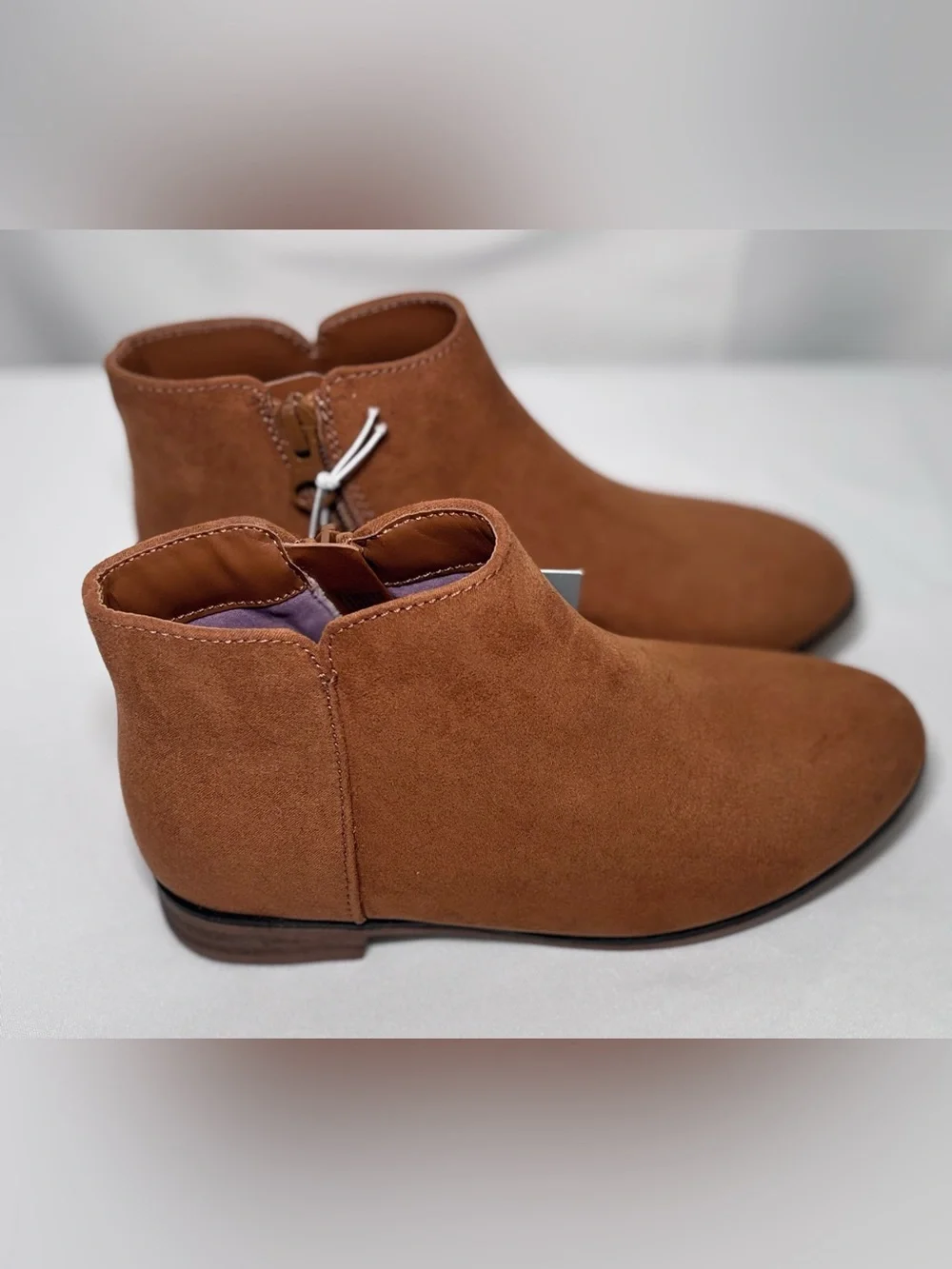 Cat & Jack Penelope Cognac Suede Ankle Boots